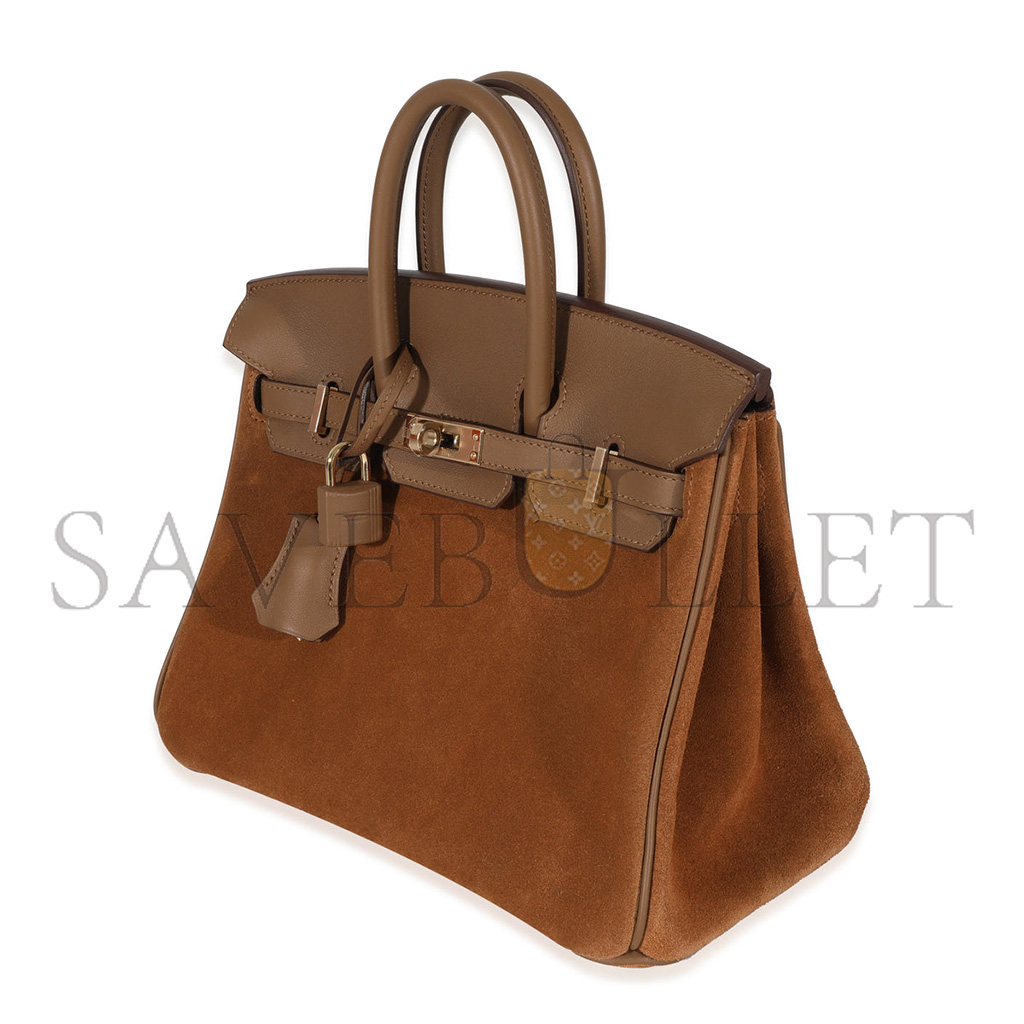 HERMÈS BIRKIN 30 CHAMOIS GOLDEN BROWN ROSE GOLD BUCKLE H028369CC18 (30*23*15cm)